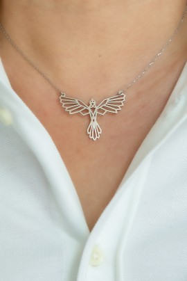 ANKA KUŞU BEYAZ KOLYE