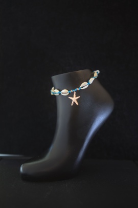 DENİZ YILDIZLI MAVİ İPLİ HALHAL