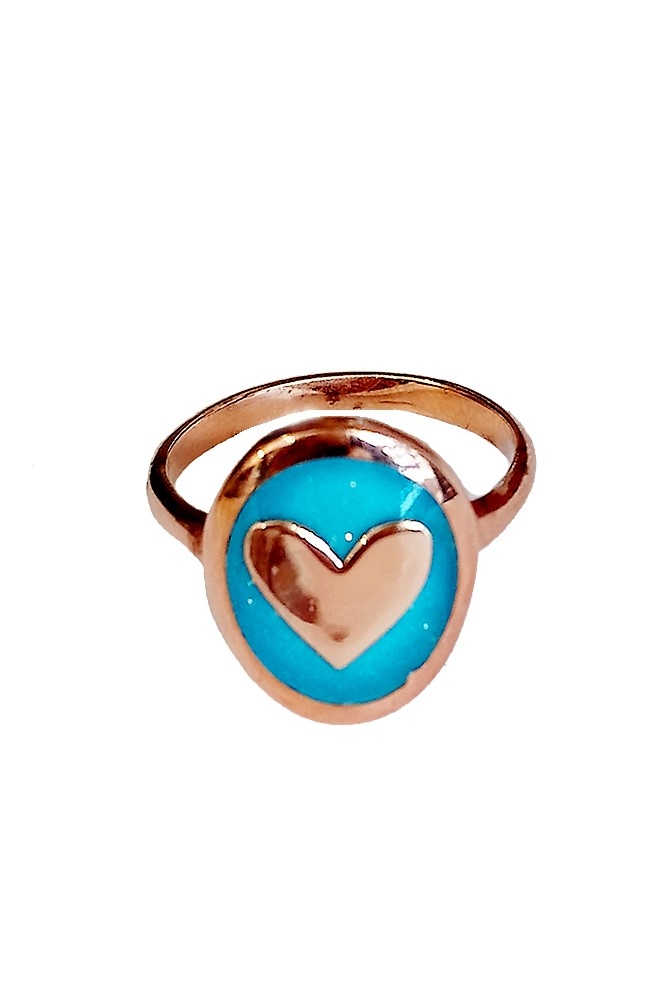 KALP MAVİ MİNELİ YÜZÜK