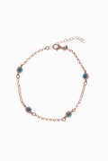 DÖRT NAZAR BONCUKLU BİLEKLİK (ROSE)