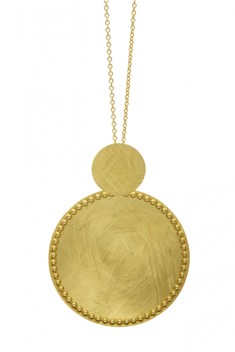 MADALYON TOPÇUKLU PLAKA KOLYE