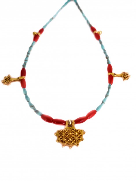 TURKUAZ MERCAN ETİ FİGÜRLÜ KOLYE