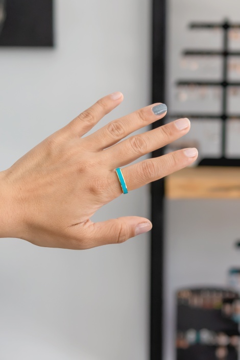 TURKUAZ MİNELİ YÜZÜK